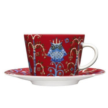 red taika cup and saucer